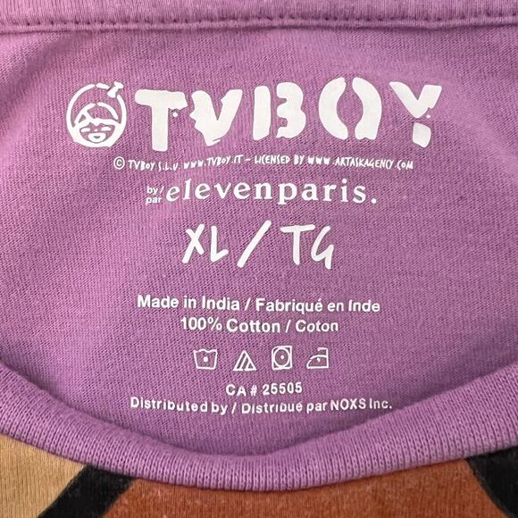 Prince TVBoy Eleven Paris Womens Tee Shirt Size XL Purple All Over Print Angel - Picture 4 of 6